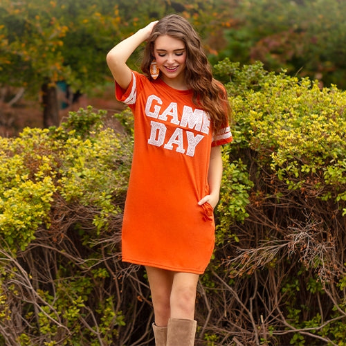 Orange t shirt dress best sale